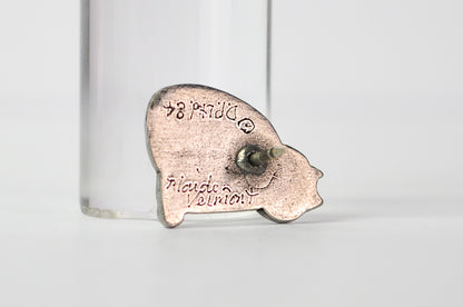 1984 Danforth Pewter Tabby Cat Lapel Pin - Funny Cat Pin! - Vintage Danforth Pewter Tabby Kitten Tie Tac Pin Brooch
