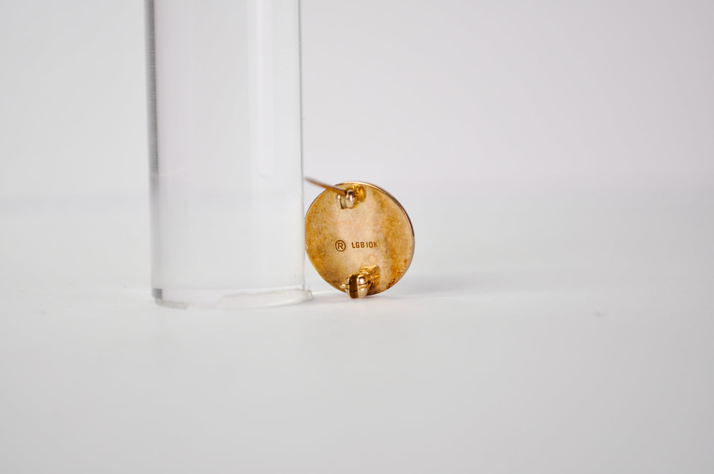 Vintage 10K Gold American Nurses Association ANA Enamel Lapel Pin - LGB 10K Stamped - Stunning Ten Karat Gold ANA Nurse Lamp Brooch
