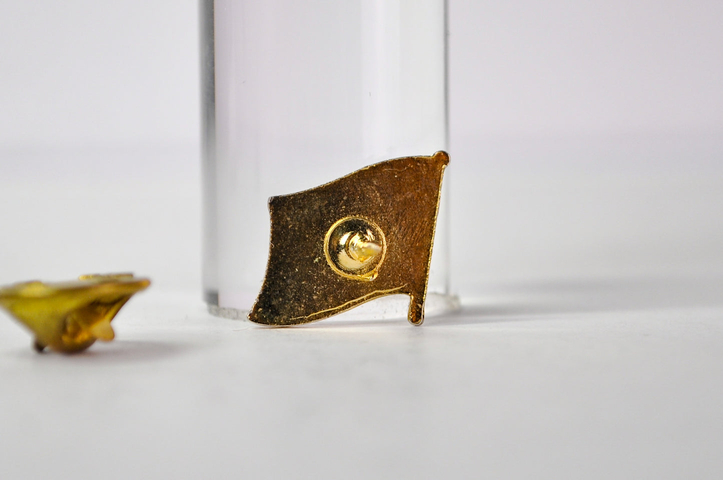 Pre-1959 Gold-Toned Enamel American Flag 48 Stars Lapel Pin - Vintage 48 Stars USA Flag Before 1959 Tie Tac Pin Brooch