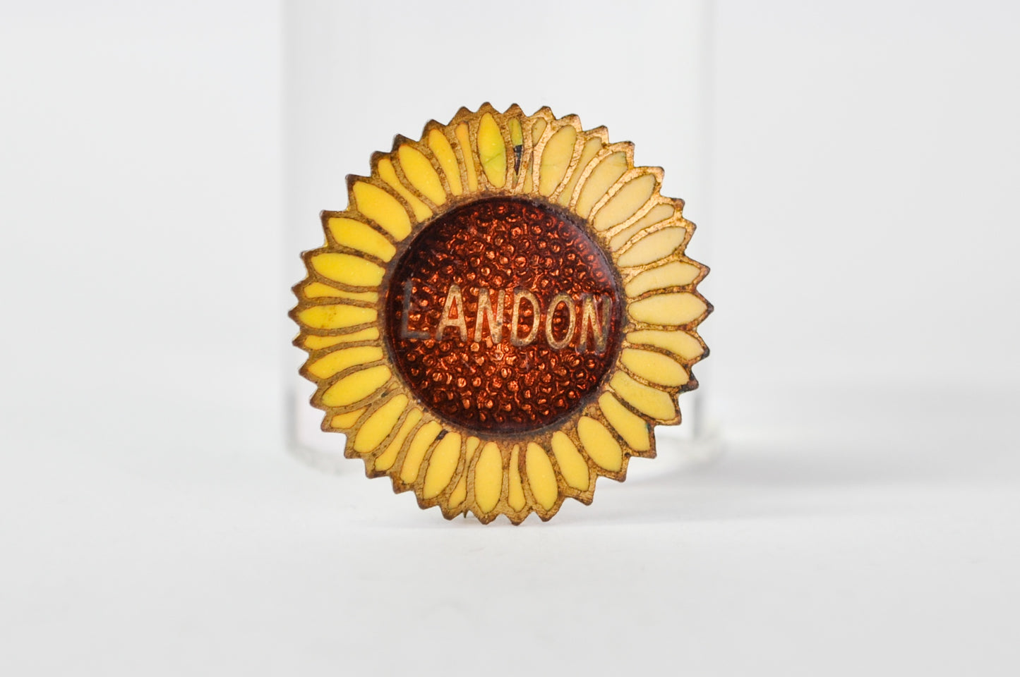 Vintage Alf Landon's 1936 Presidential Campaign Lapel Pin - 1936 Presidential Campaign Landon Enamel Sunflower Tie Tack Pin Brooch