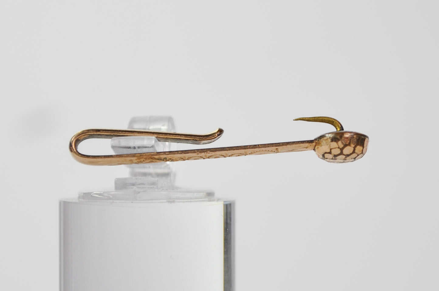 1887 Patented Gold Toned Victorian Engraved Cuff Pin - Patented Oct 4th, 1887 - Antique Victorian Engraved Gold Tone Cuff Pin