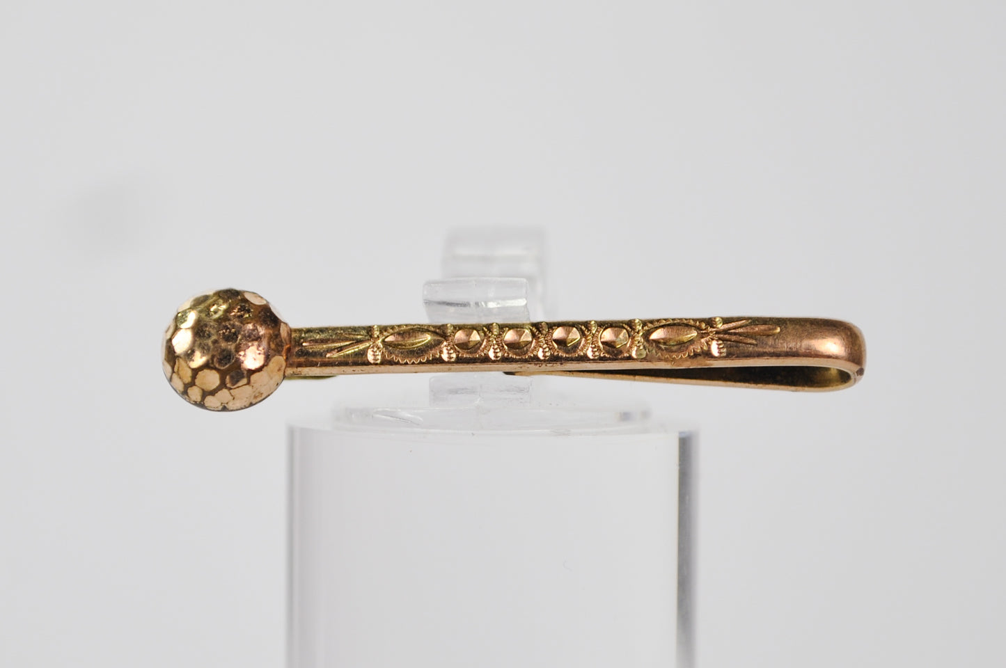 1887 Patented Gold Toned Victorian Engraved Cuff Pin - Patented Oct 4th, 1887 - Antique Victorian Engraved Gold Tone Cuff Pin
