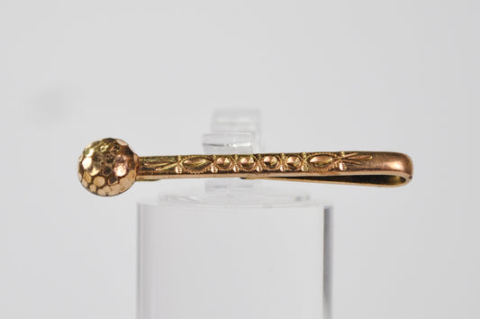 1887 Patented Gold Toned Victorian Engraved Cuff Pin - Patented Oct 4th, 1887 - Antique Victorian Engraved Gold Tone Cuff Pin