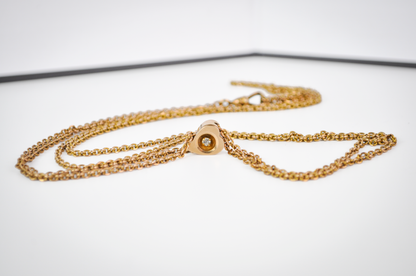 Victorian W. & S. Blackinton Gold Filled Double Rope Watch Chain Heart Slider Necklace - Stamped "W. & S.B." - Antique Watch Chain Necklace
