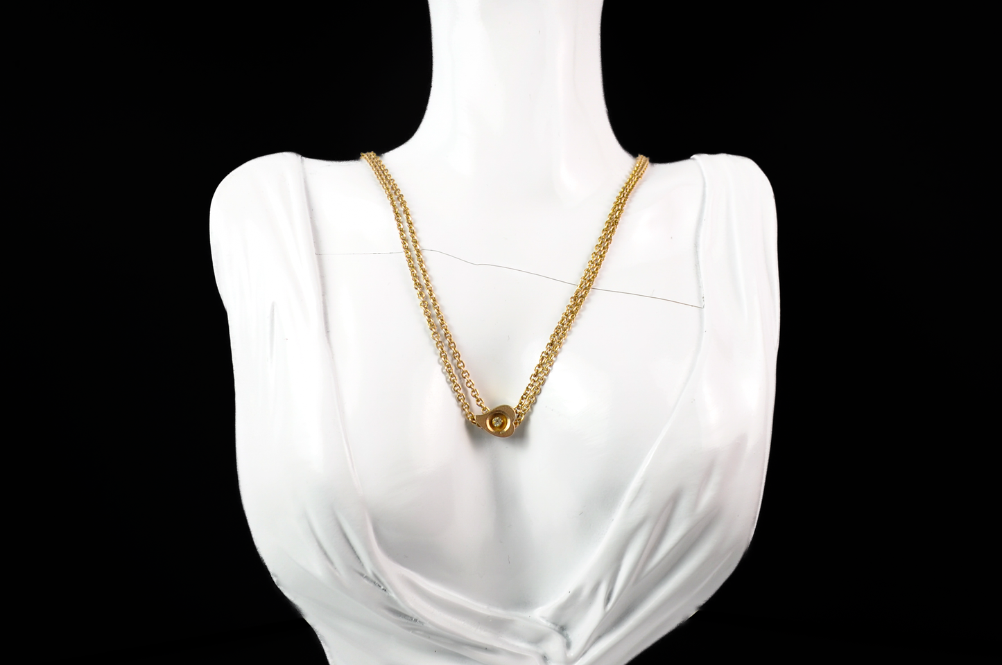 Victorian W. & S. Blackinton Gold Filled Double Rope Watch Chain Heart Slider Necklace - Stamped "W. & S.B." - Antique Watch Chain Necklace