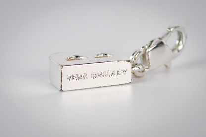 Beautiful Vera Bradley Silver Toned "B" Letter Charm - Lobster Claw Clasp - Minimalist Initial B Silvertone Jewelry Charm