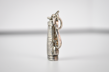 Vintage Danecraft Sterling Silver Golf Bag Golfing Charm - Stamped Danecraft - Detailed Sterling 925 Golf Bag Full of Clubs Golfing Jewelry