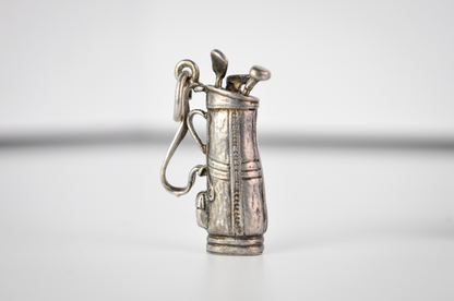 Vintage Danecraft Sterling Silver Golf Bag Golfing Charm - Stamped Danecraft - Detailed Sterling 925 Golf Bag Full of Clubs Golfing Jewelry