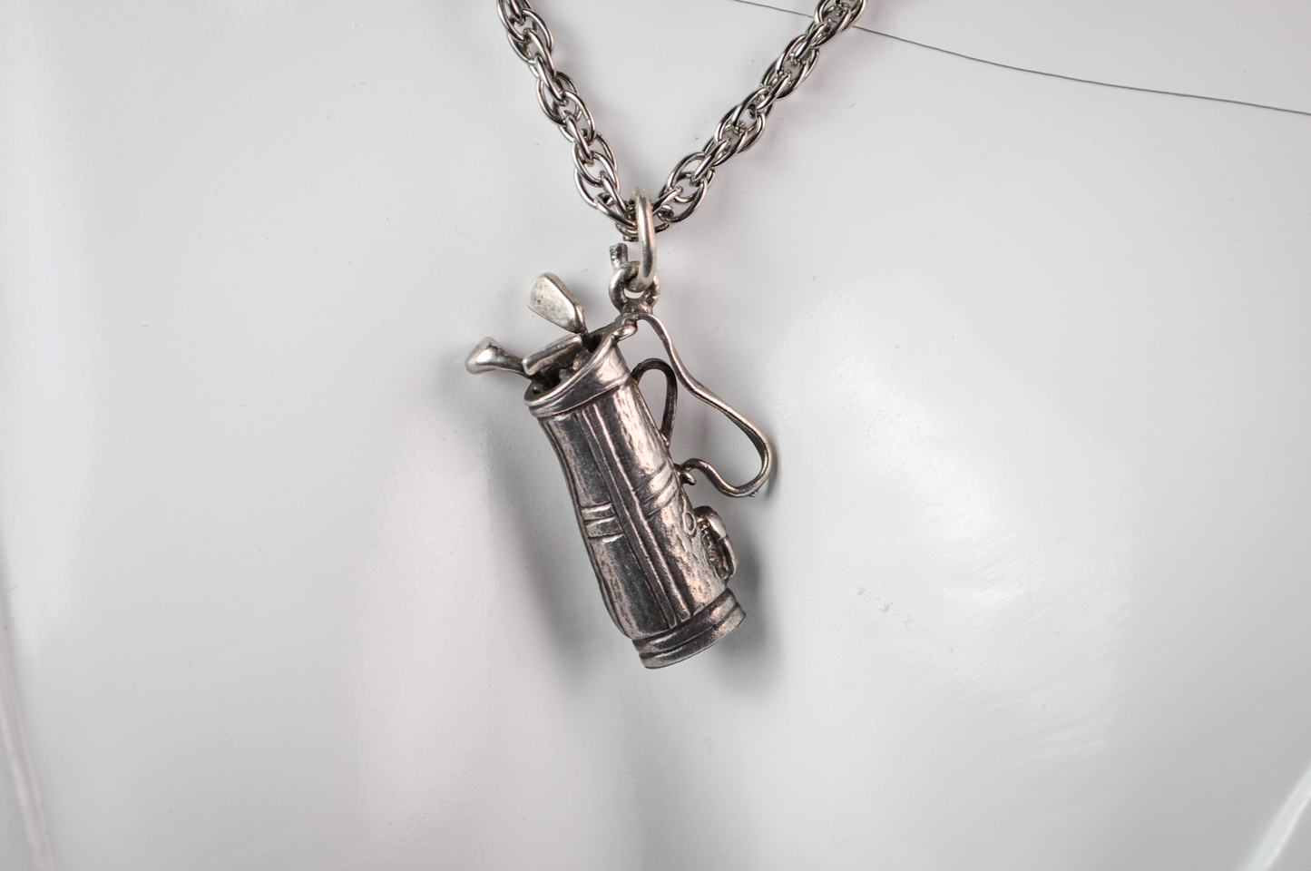 Vintage Danecraft Sterling Silver Golf Bag Golfing Charm - Stamped Danecraft - Detailed Sterling 925 Golf Bag Full of Clubs Golfing Jewelry