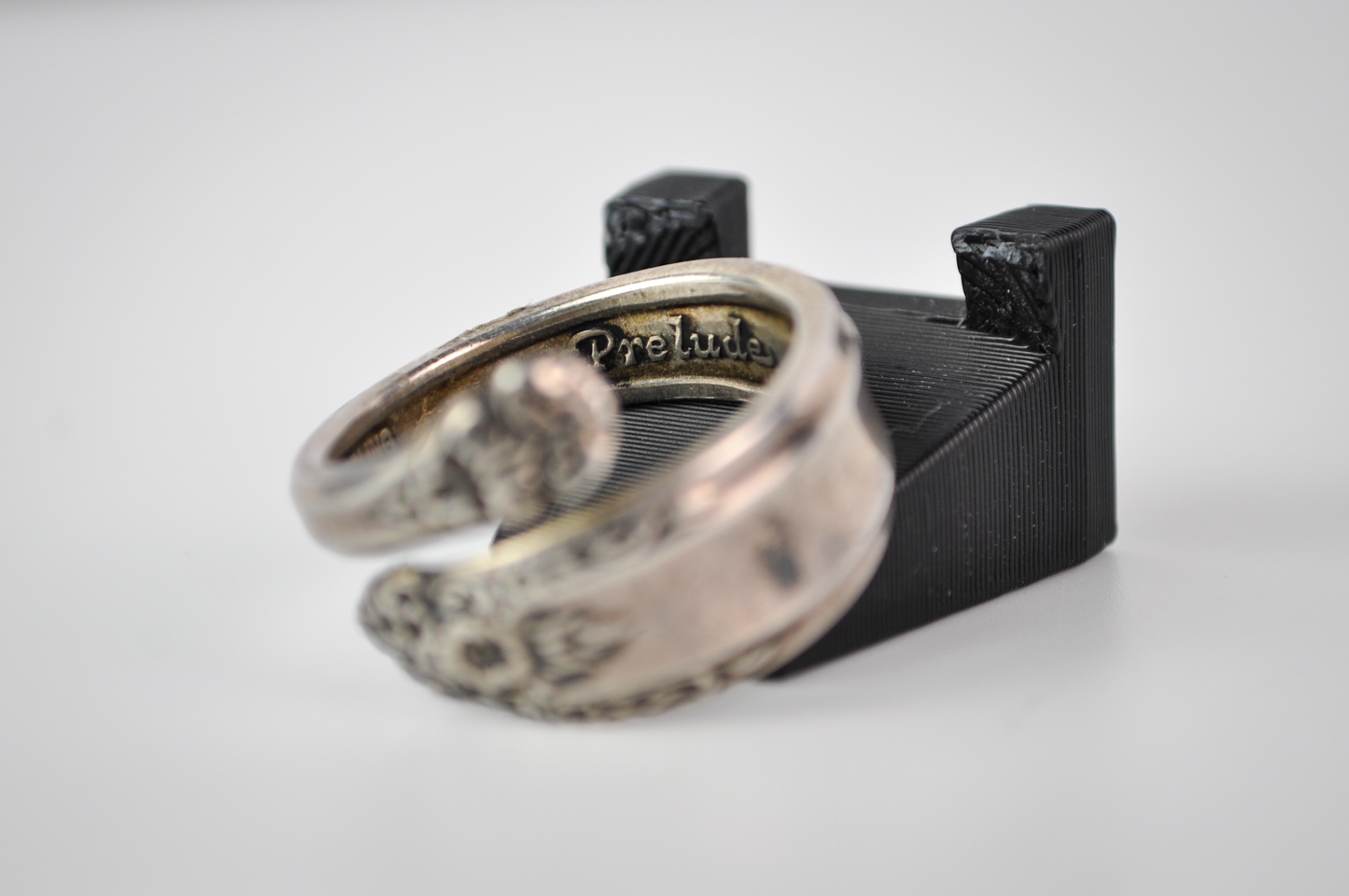 Vintage International Sterling "Prelude" Floral Spoon Ring - Size 6, Adjustable Band - 1939 Sterling Silver 925 Prelude Silverware Ring