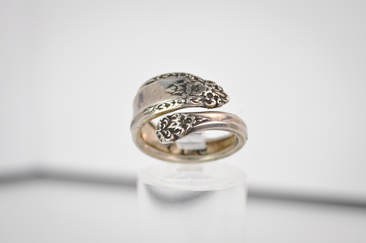 Vintage International Sterling "Prelude" Floral Spoon Ring - Size 6, Adjustable Band - 1939 Sterling Silver 925 Prelude Silverware Ring