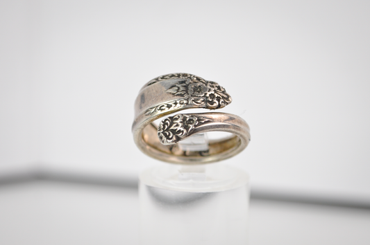 Vintage International Sterling "Prelude" Floral Spoon Ring - Size 6, Adjustable Band - 1939 Sterling Silver 925 Prelude Silverware Ring
