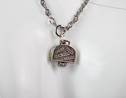Vintage 925 Sterling Silver Articulated Travel Luggage Charm - Detailed Sterling Silver Opening Suitcase Charm Travel Jewelry