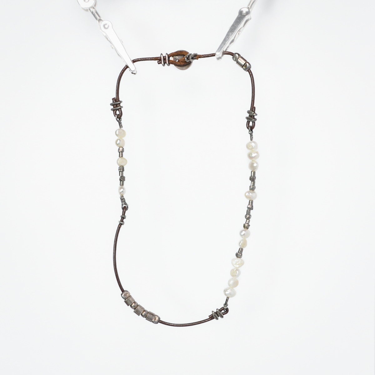 Beautiful Silpada Sterling Silver Freshwater Pearls Cord Necklace - Silpada N1063 Design - Vintage Stamped Sterling 925 Pearl Necklace