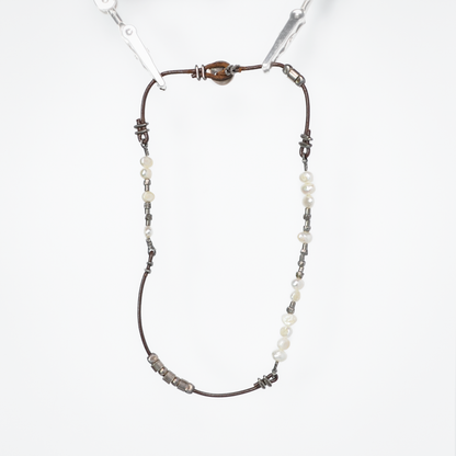Beautiful Silpada Sterling Silver Freshwater Pearls Cord Necklace - Silpada N1063 Design - Vintage Stamped Sterling 925 Pearl Necklace