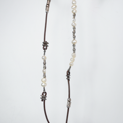 Beautiful Silpada Sterling Silver Freshwater Pearls Cord Necklace - Silpada N1063 Design - Vintage Stamped Sterling 925 Pearl Necklace