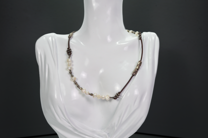 Beautiful Silpada Sterling Silver Freshwater Pearls Cord Necklace - Silpada N1063 Design - Vintage Stamped Sterling 925 Pearl Necklace