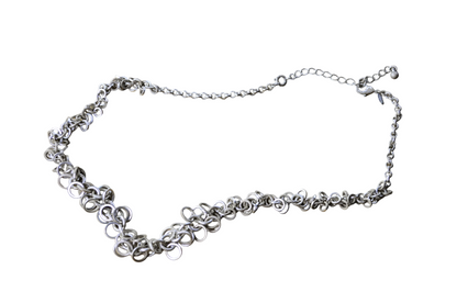 Stunning Avon HR Silver-Tone Multi-Loop Cluster Bib Necklace - Vintage Avon HR Silver Toned Jump Ring Bib Necklace