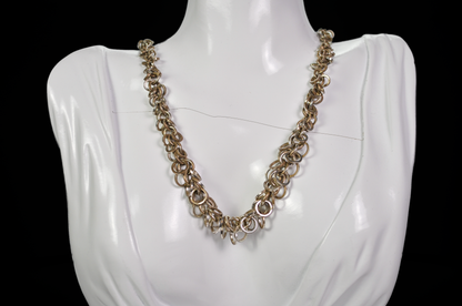 Stunning Avon HR Silver-Tone Multi-Loop Cluster Bib Necklace - Vintage Avon HR Silver Toned Jump Ring Bib Necklace