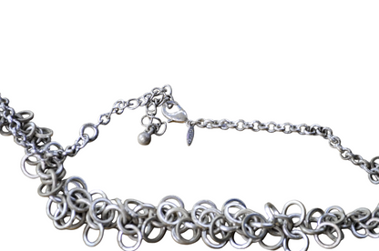 Stunning Avon HR Silver-Tone Multi-Loop Cluster Bib Necklace - Vintage Avon HR Silver Toned Jump Ring Bib Necklace