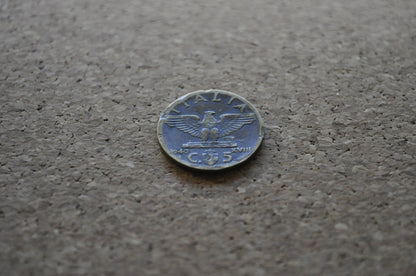 1940s 5 Cent Italian Coin - Victor Emmanuel III - WWII Era Italy Coin