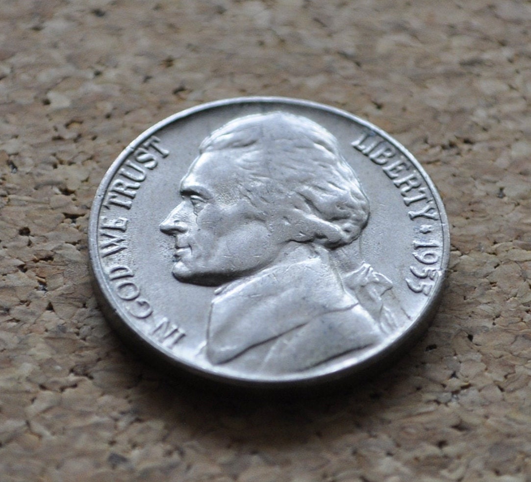 1955 D Jefferson Nickel - Great Condition - 1955 D Nickel - Denver Mint Nickel 1955