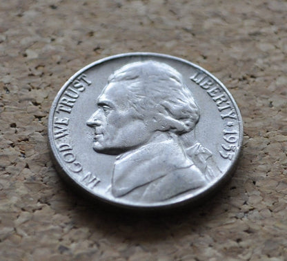 1955 D Jefferson Nickel - Great Condition - 1955 D Nickel - Denver Mint Nickel 1955