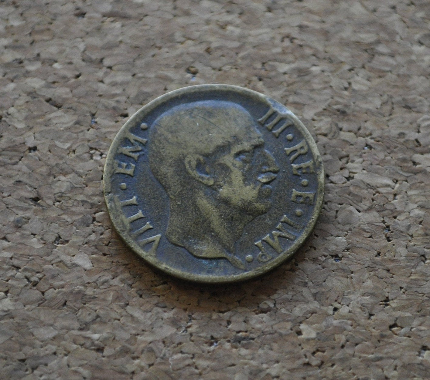 1940s 5 Cent Italian Coin - Victor Emmanuel III - WWII Era Italy Coin