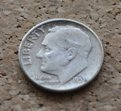 1958 P and D Roosevelt Silver Dimes - Choose Mint and Grade - Roosevelt Dime 1958 P, 1958 D Dime - Circulated & Uncirculated Dimes