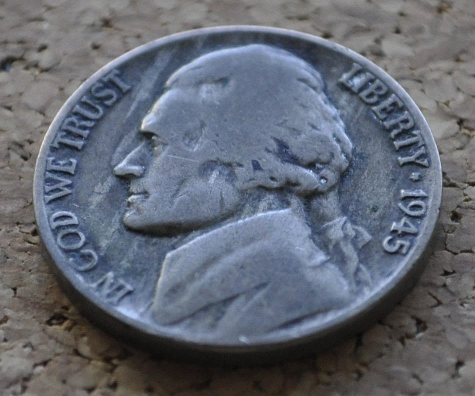 War Nickels 1942 - 1945 35% Silver Jefferson Nickels - Silver War Nickels - Silver Nickels - Circulated Conditions - WWII Nickels