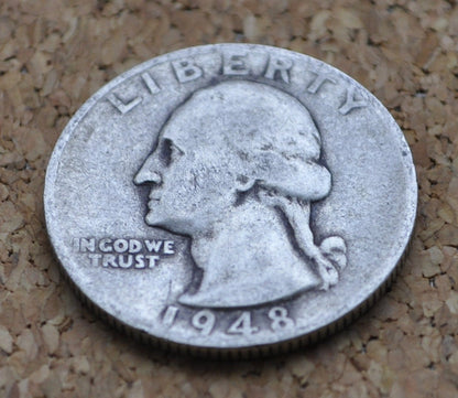 1948 PDS Washington Silver Quarter - San Francisco, Denver, Philadelphia Mints - 1948 Quarter 1948 D Washington 1948 S Silver Quarter