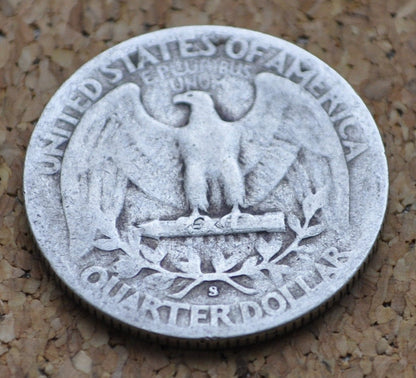 1948 PDS Washington Silver Quarter - San Francisco, Denver, Philadelphia Mints - 1948 Quarter 1948 D Washington 1948 S Silver Quarter