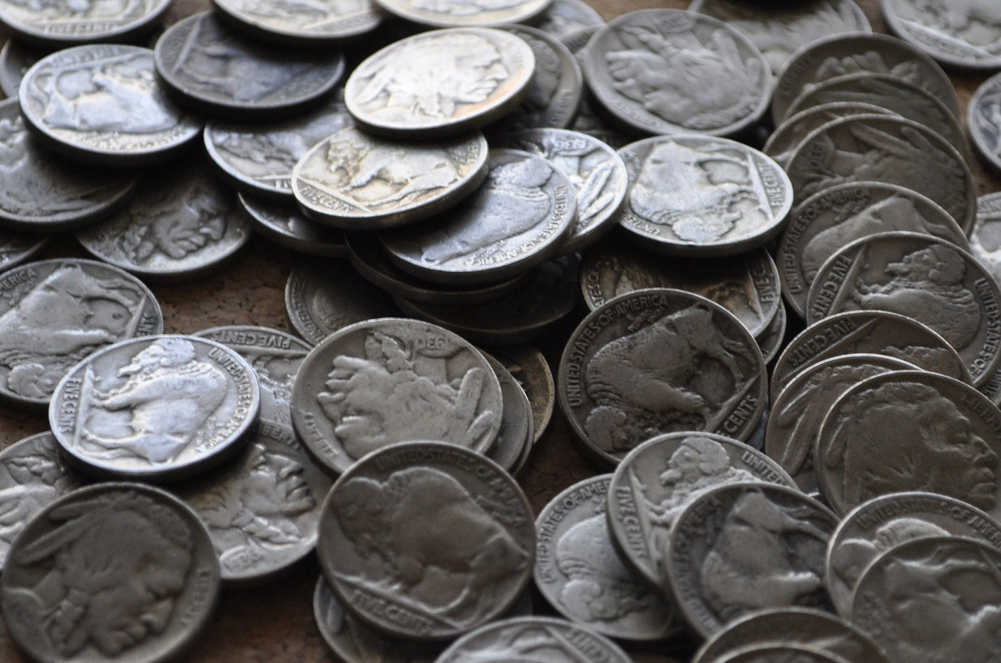 Lot of 10, 20, 30 / Roll of 40 Buffalo Nickels - 1913 to 1939 - US Vintage US Coins - Avg Circulation - All Readable Dates - 1920's, 1930's