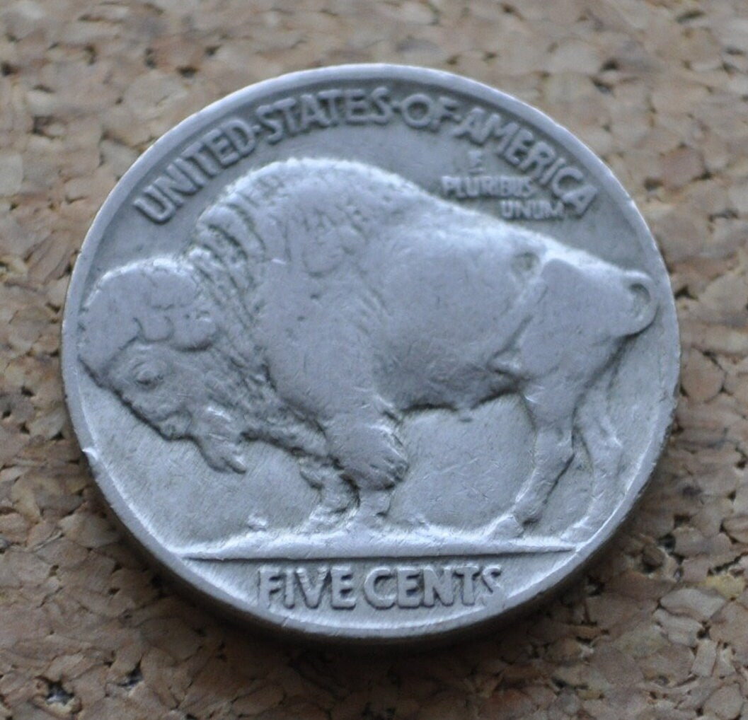 Buffalo Nickels - 1913 - 1939 - American Vintage US Coins - Avg Circulation - 1910's, 1920's, 1930's - Great for Jewelry / Buttons / Gifts