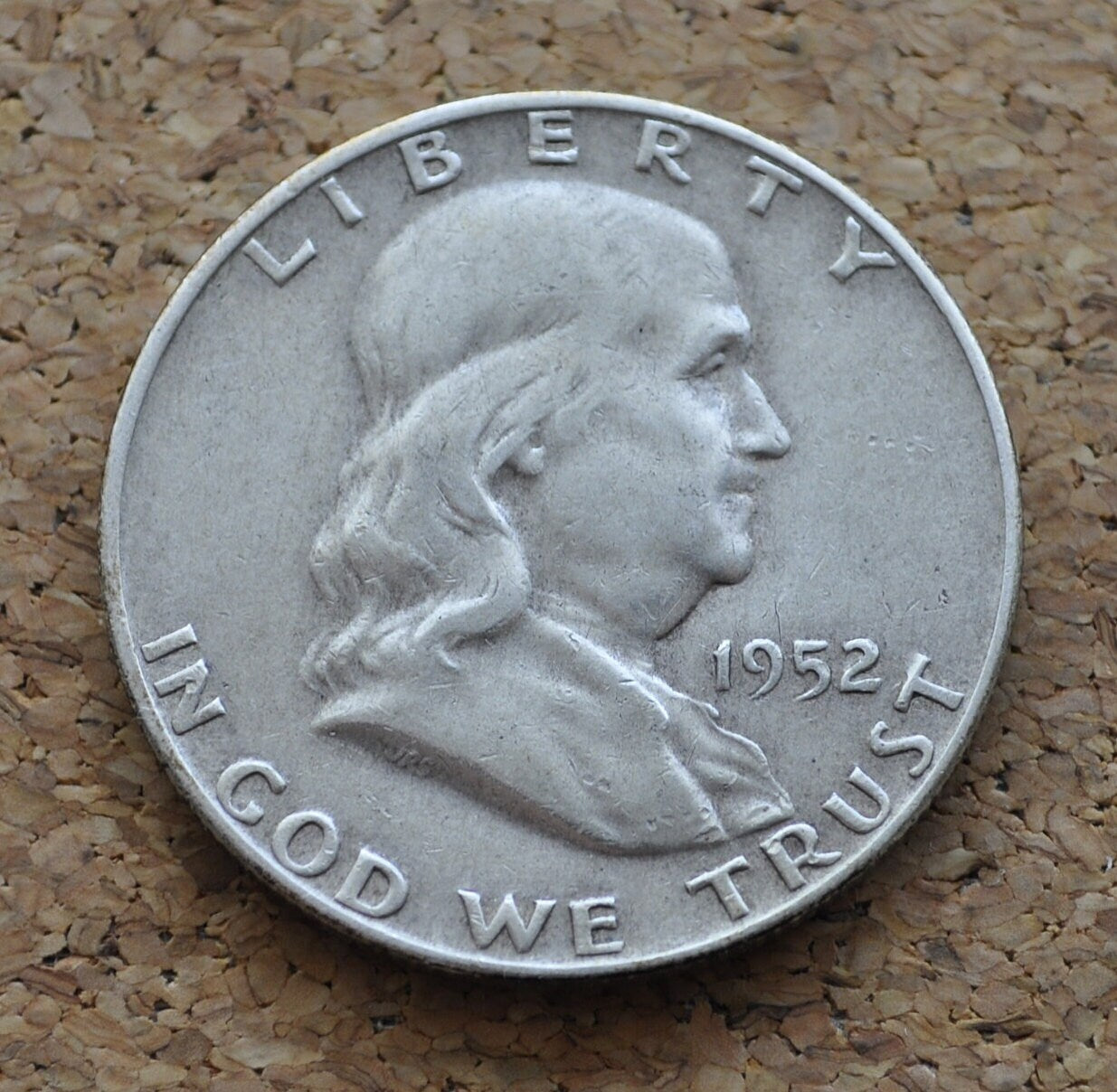 1952-D Benjamin Franklin Half Dollar - Denver Mint - Silver Half Dollar - 1952 D Benjamin Franklin Half Dollar - 1952 Franklin Half
