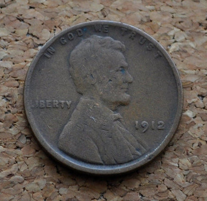 1912 P,D,S Wheat Penny - Choose by Mint and Grade - Lincoln Wheat Ear Cent - Semi Key Date - WWI Era Coin