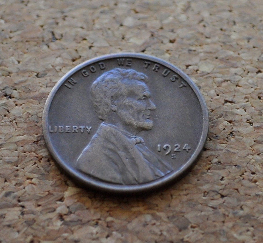 1924-S Wheat Penny - XF (Extremely Fine) Grade / Condition - San Francisco Mint - 1924 S Wheat Ear Cent