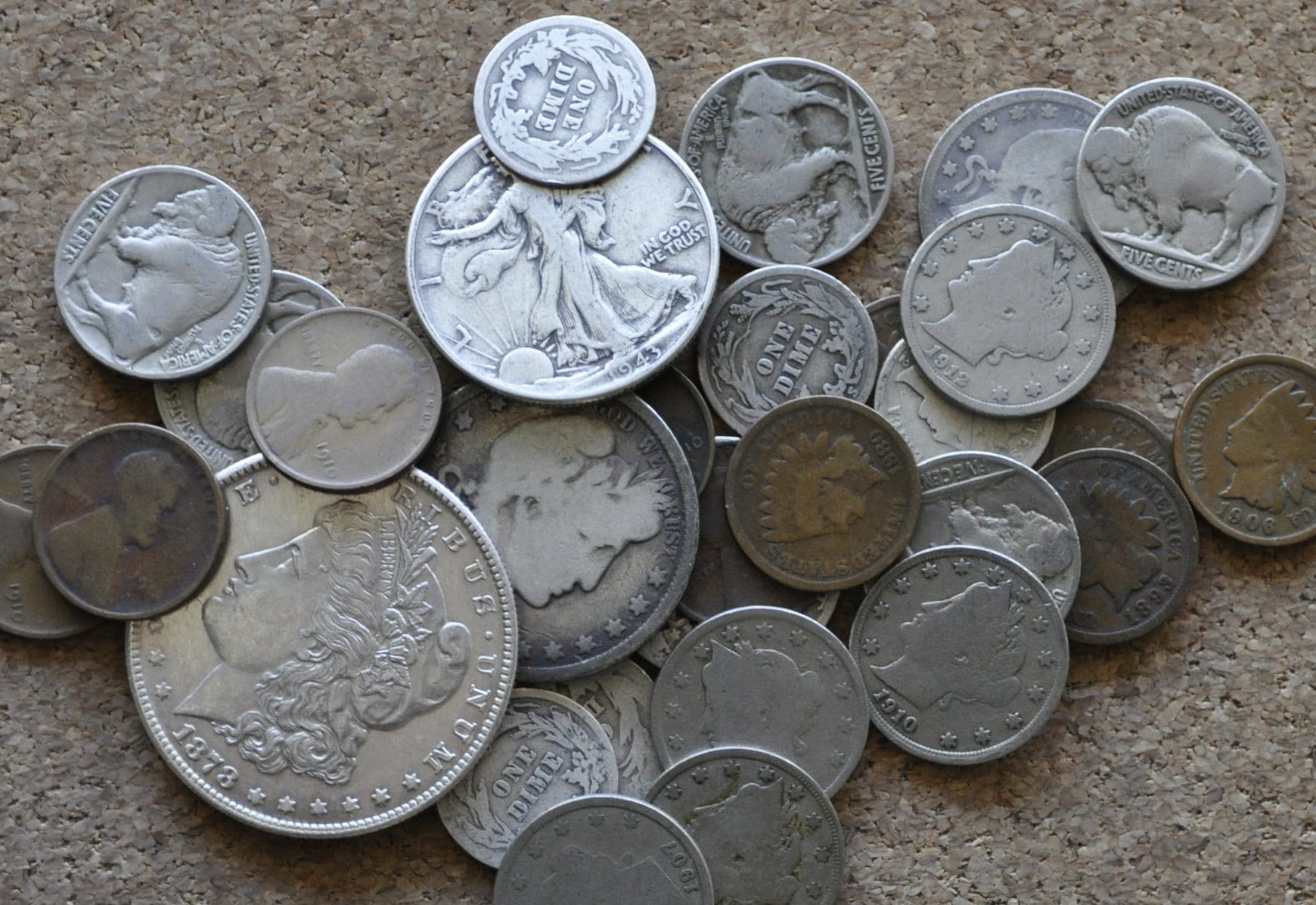 Ultimate Bag of US Coins - Morgan Silver Dollars - Silver Dimes, Half Dollars, Quarters - Buffalo / V Nickels, Indian Head & Wheat Cents