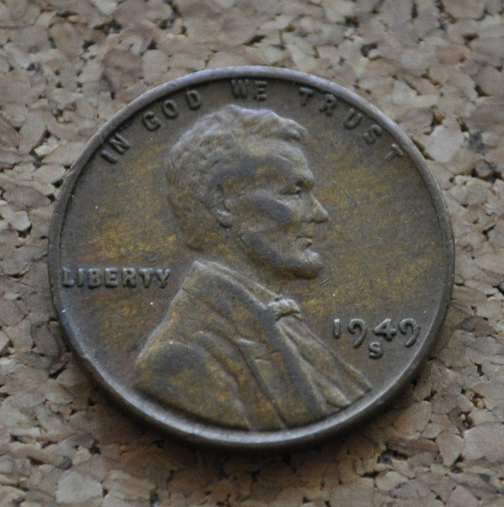 1949 P,D,S Wheat Pennies - XF (Extremely Fine) Grade / Condition - San Francisco Mint Denver, Philly- 1949S Wheat Ear Cent 1949 D Cent 1949P