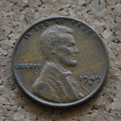 1949 P,D,S Wheat Pennies - XF (Extremely Fine) Grade / Condition - San Francisco Mint Denver, Philly- 1949S Wheat Ear Cent 1949 D Cent 1949P