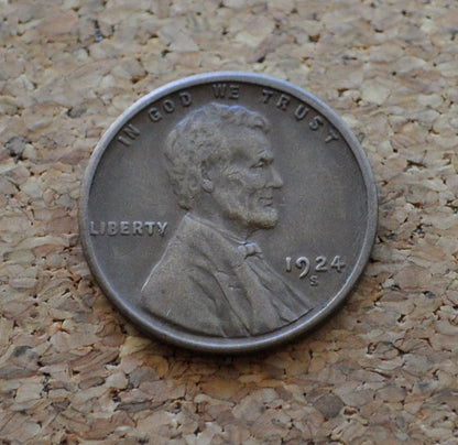 1924-S Wheat Penny - XF (Extremely Fine) Grade / Condition - San Francisco Mint - 1924 S Wheat Ear Cent