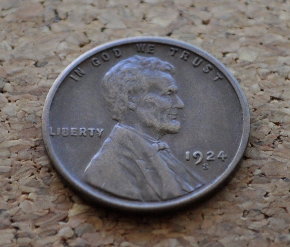 1924-S Wheat Penny - XF (Extremely Fine) Grade / Condition - San Francisco Mint - 1924 S Wheat Ear Cent