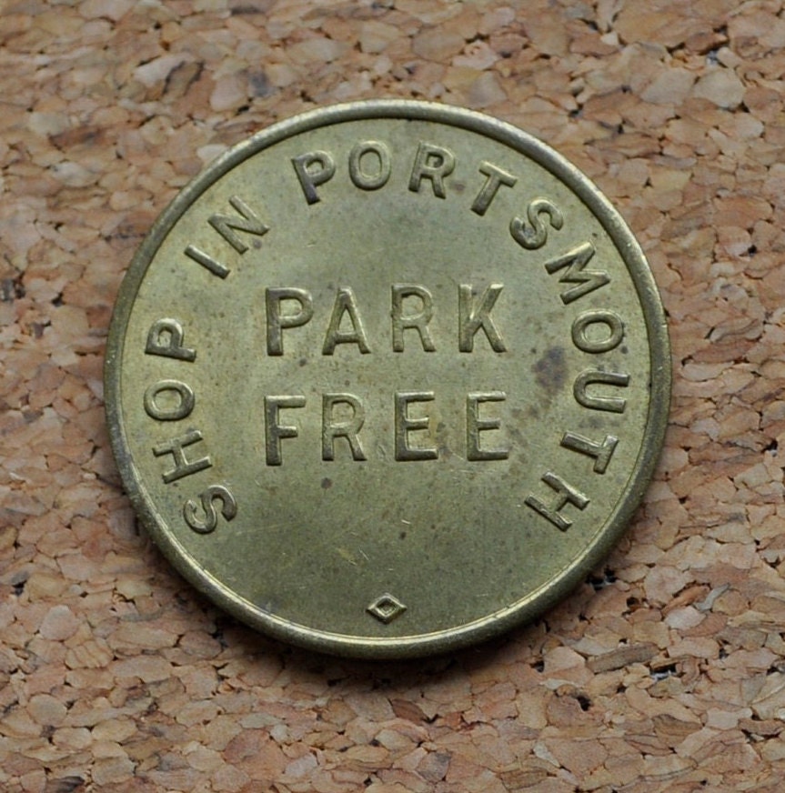 1970's Portsmouth NH Token - Park Free - Shop In Portsmouth NH - Vintage Token