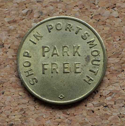1970's Portsmouth NH Token - Park Free - Shop In Portsmouth NH - Vintage Token