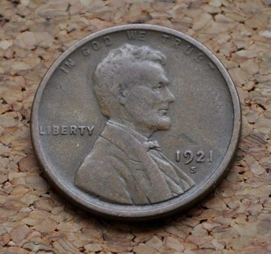 1921-S Wheat Penny - Choose Grade Level - 1921S Wheat Penny - Condition - 1921 S Penny - 1921 Cent - 1921 Lincoln Cent