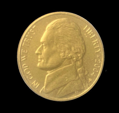 2004 Jefferson - Westward Journey Nickel - Peace Medal Reverse - Beautifully Golden Toned