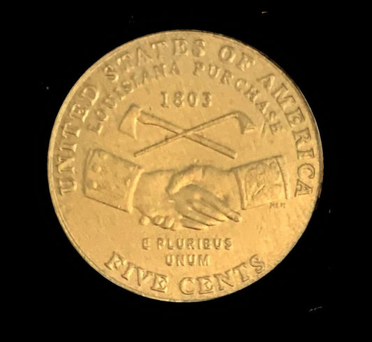 2004 Jefferson - Westward Journey Nickel - Peace Medal Reverse - Beautifully Golden Toned