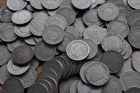 Roll of 40 Liberty V Nickels - 1900 to 1912 - American Vintage US Coins - Good to Very Good - Liberty Head nickel roll of 40 V Nickels