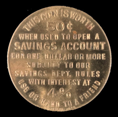 Bank Deposit Token - 50 Cents - First National Bank Portsmouth New Hampshire, USA - Pre-1966 Minting