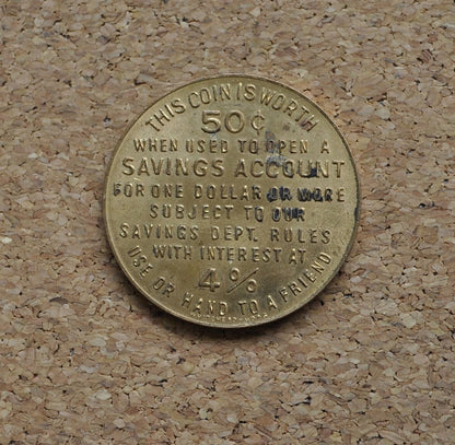 Bank Deposit Token - 50 Cents - First National Bank Portsmouth New Hampshire, USA - Pre-1966 Minting